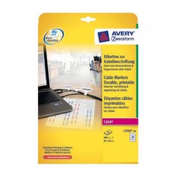 Avery-Zweckform Avery-Zweckform naljepnice zaoznačavanje kablova L7950-20 ( 60 mm x 40 mm ), bijele, 480