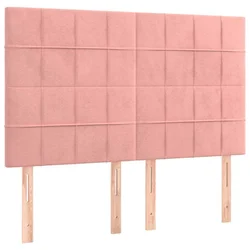 Vidaxl Vzglavje postelje roza 144x5x118/128 cm žamet