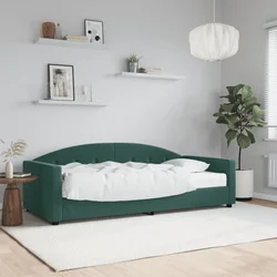 Dnevni krevet s madracem tamnozeleni 90 x 200 cm baršunasti