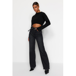 Trendyol Black High Waist Wide Leg Jeans