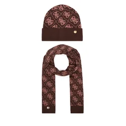 Set šal + kapa Guess GFBOX WP6401 Rjava