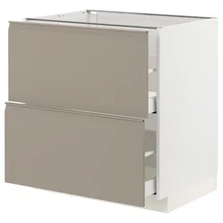 METOD / MAXIMERA Pod.element, 2fronta/2vis.fioke, bela/Upplöv tamnobež, mat, 80x60 cm