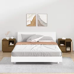 Noćni ormarići 2 kom boja meda 50x34x50 cm od masivne borovine
