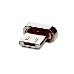 Magnetni moški priključek microUSB - srebrn (USB 2.0)