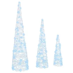 Božićno drvce 3 pcs Hladna bijela 20 x 20 x 80 cm Akril