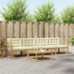 Set vanjskih sofa s jastukom 4 pcs Bijela i krem