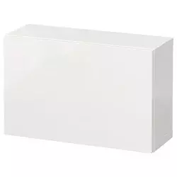 BESTA Kombinacija zidnih ormarića, bela/Selsviken v. sjaj bela, 60x22x38 cm