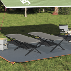 Sklopivi kamperski krevet 2 pcs Siva 210 x 80 x 46 cm