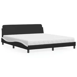 Krevet s madracem Dover crno-bijeli 180 x 200 cm od umjetne kože