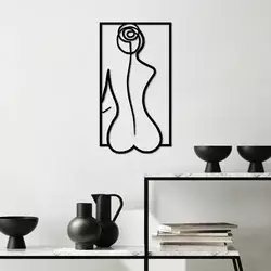 Wallity Zidna dekoracija Rose Silhouette-M, 50x27cm, Crna