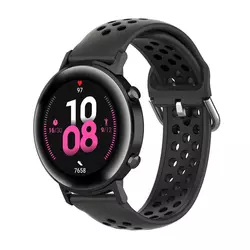 Silikonski pas Dots Youth Edition za Huawei Watch GT2 42mm - črn