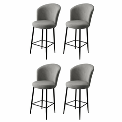 HANAH HOME Set 4 barske stolice Fora Grey Black