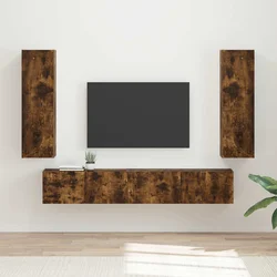 Set TV komoda Zidne 3 pcs Dimljeni hrast Konstruirano drvo
