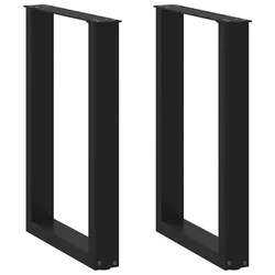 Noge za blagovaonski stol U-oblik 2 kom Crne 50 x (72-73) cm Čelik