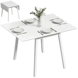 HOMCOM HOMCOM Jedilna miza borov les 110D x 86Š x 75V cm bela, (5000242584)