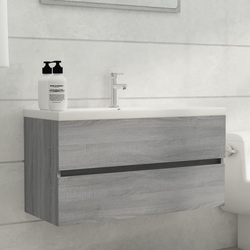 Den Omarica za umivalnik siva sonoma 90x38,5x45 cm konstruir