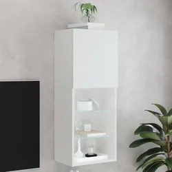 TV ormarić s LED svjetlima bijeli 40,5x30x102 cm