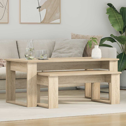 vidaXL Set kavno mizico 2 pcs Sonoma hrast Konstruiran les