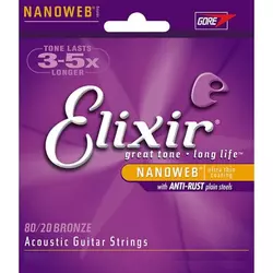 ELIXIR 11027 ACOUSTIC NANOWEB ŽICE BRONZE 11-52