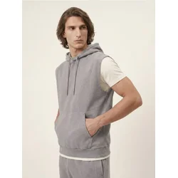 Sinsay - Hoodie bez rukava od frotirskog pletiva - svetlo siva