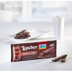 Vafelj Loacker classic, double choc, 175 g