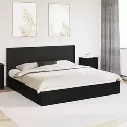 Krevetna konstrukcija s pohranom i uzglavljem Crna 200 x 200 cm