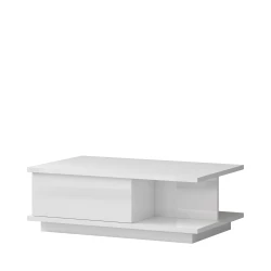 JELA KLUB STO KLS-1F - kolekcija Piano - Bela lak/Kristalno Bela HG Lak - 104x36x65 cm