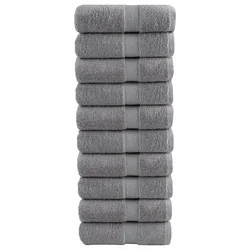 Premium ručnici za goste SOLUND 10 kom. sive boje 30x50 cm 600 g/m2