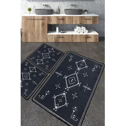 Lessentiel Maison Set 3 prostirke za kupatilo Tamnosivi