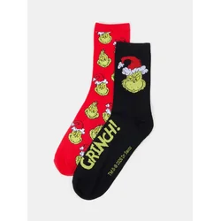 Sinsay - Duge čarape sa božićnim motivom 2 komada Grinch - šareno