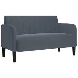 Vidaxl Dvosed temno siv 109 cm žamet