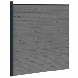 Vidaxl Plošča ograje WPC in aluminij Siva