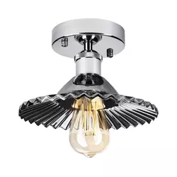 Plafonski luster TRISH 1xE27/15W/230V sjajni hrom/zadimljena crna