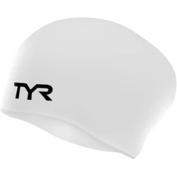 Tyr silicone long swimming cap white