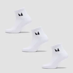 MP Unisex Ankle Socks (3 Pack) - White - UK 9-11