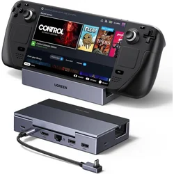 slomart UGREEN Steam Deck Dock: HDMI 4K@120Hz, USB-A & USB-C 3.0, 100W PD, 1Gbps Ethernet, za Steam Deck/ROG Ally/Legion Go