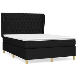 Vidaxl Box spring posteljni z vzmetnico črn 140x190 cm blago