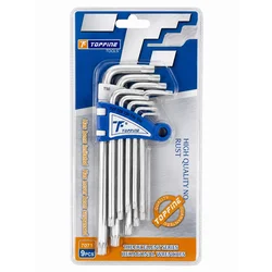 TOPFINE Set dugih Torx ključeva 9 kom. T10–T50
