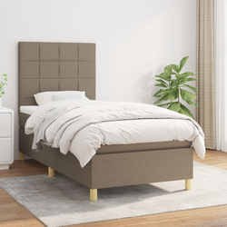 vidaXL Box spring postelja z vzmetnico taupe 80x200 cm blago