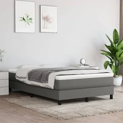 shumee Box spring postelja z vzmetnico temno siva 120x200 cm blago