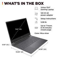 HP - Victus 15.6 144Hz Full HD Gaming Laptop - AMD Ryzen 7 7445HS - 16GB Memory - NVIDIA GeForce RTX 4050 - 512GB SSD - Mica Silver