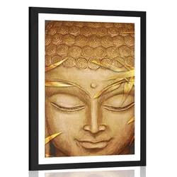 Plakat s paspartujem smejoči se Buda - 40x60 white