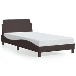 Vidaxl Posteljni okvir Dover temno rjav 100x200 cm blago