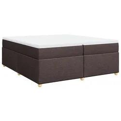 Vidaxl Box spring postelja z vzmetnico temno rjav 200x200 cm blago