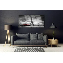 tulup.si Slika na steklu Pariz eifflov stolp poglej 140x70 cm 2 obešalnika