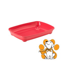 Moderna Artist-O-Tray Samll Spicy Coral, Toalet Za Mačke Bez Rama, Crveni