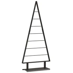 Metalna božićna jelka s stalakom Crna 125,5 cm Čelik