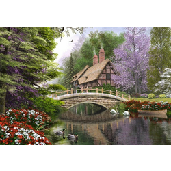 Castorland - Puzzle Počitniška hiša ob reki - 1 000 kosov