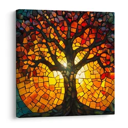 Slika vitražno drevo življenja - 40x40