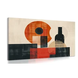Slika japandi tihožitje s steklenico - 30x20